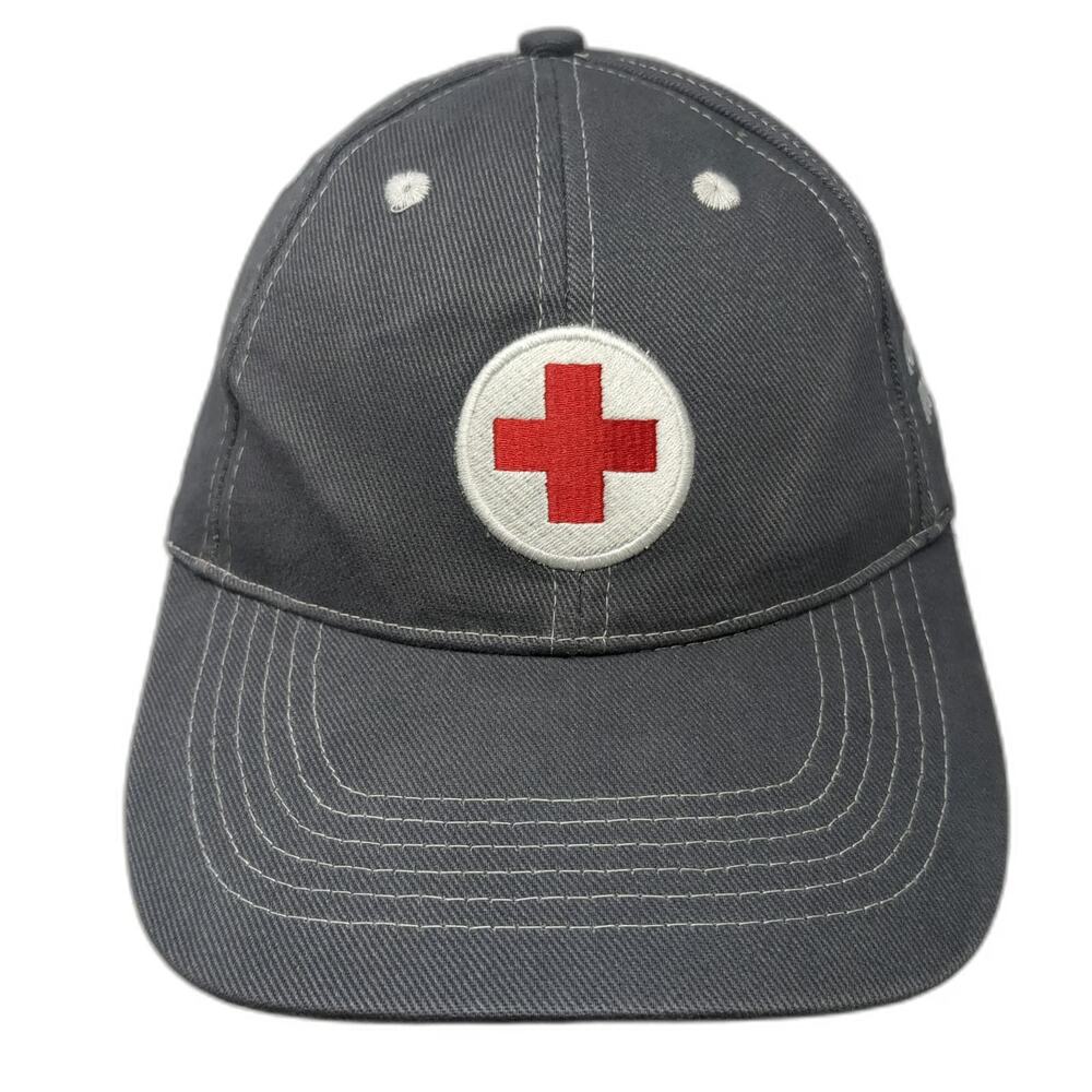 American Red Cross Baseball Cap Gray One Size Embroidered Logo Adjustable hat